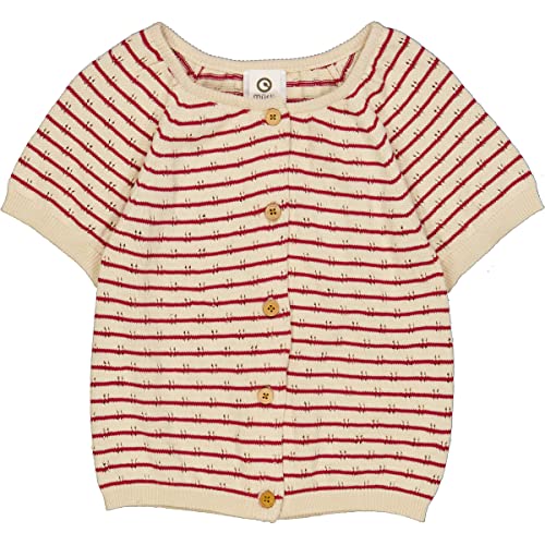 Müsli by Green Cotton Kardigan z dzianiny Stripe s/s, czerwony (berry red), 110 cm