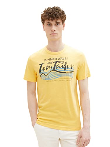 TOM TAILOR Koszulka męska 1036322, 16719-Corn Yellow, XL, 16719 - żółty kukurydziany, XL