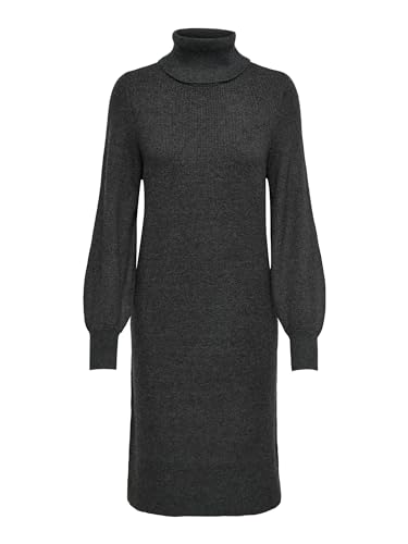 Bestseller A/S Onlsasha L/S sukienka z dekoltem w rolki, sukienka z dzianiny Nca KNT, ciemnoszary melanż, XS