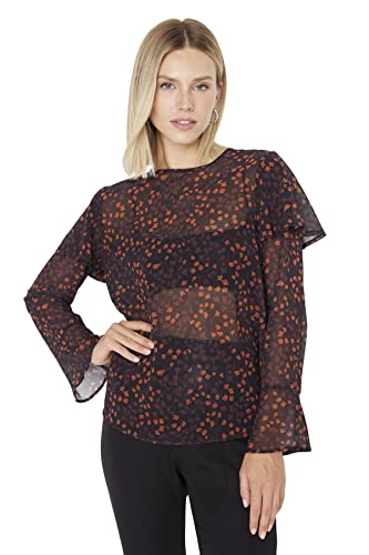 TRENDYOL Frau Basics Regular Fit Basic okrągły dekolt tkanina bluzka, Bardzo kolorowy, 34