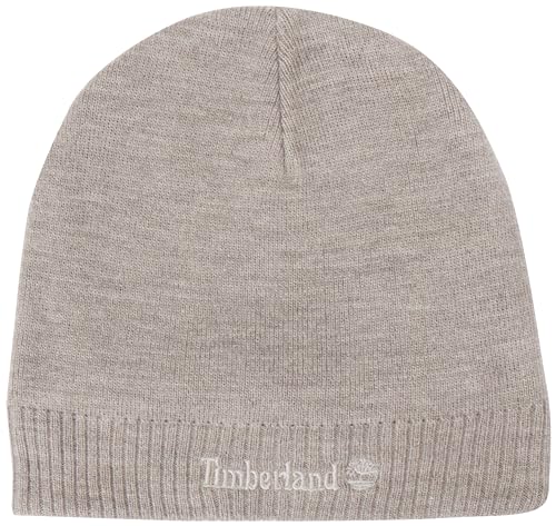 Timberland Knit Logo Beanie, Czapka męska, Light Grey, Lekki szary