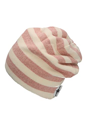 Sterntaler Dziewczęca Slouch Beanie w paski lurex czapka, różowa, 57
