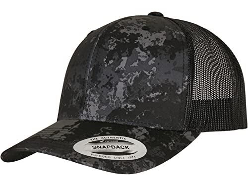 Flexfit Unisex Veil Camo Retro Trucker Cap czapka baseballowa, czarna, jeden rozmiar