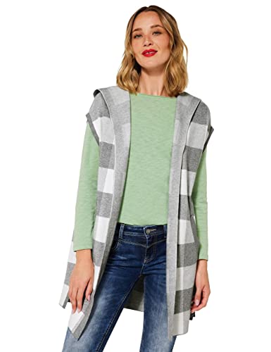 Street One Damski sweter A253442 Cape Cardigan, zestaw szary melanż, 40, Zestaw szary melanż, 40