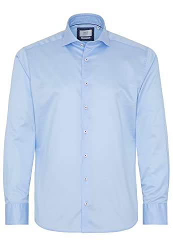 Eterna Męska koszula z długim rękawem Modern FIT Soft Tailoring Twill Light Blue UNI, 15,5, Jasnoniebieski, 38