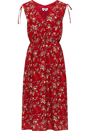 usha FESTIVAL Damska sukienka midi z kwiatowym nadrukiem, czerwony, wielokolorowy, M