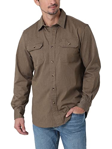 Wrangler Authentics Klasyczna tkana koszula męska z długim rękawem, Wrzos tekowy, S