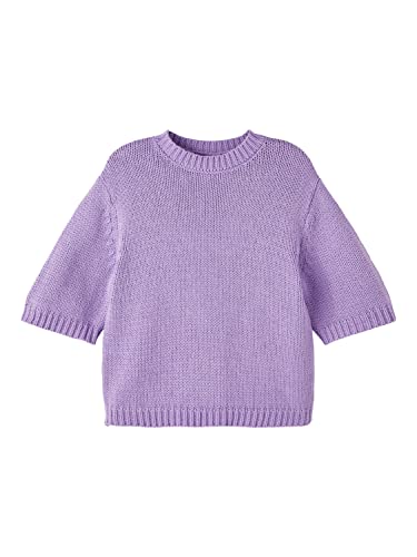 NAME IT Girl's NKFBALAO 2/4 SL Knit bluzka z dzianiny, Sand Verbena, 134/140, Sand Verbena, 134/140 cm