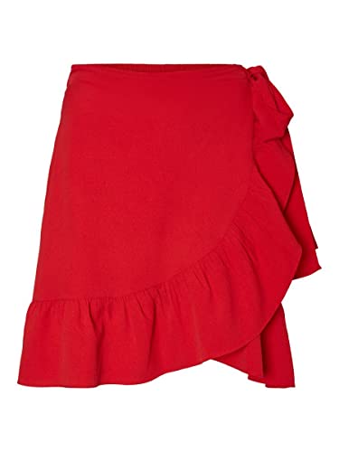 VERO MODA Damska spódnica VMCITA Bobble WRAP NOOS Minirock, Goji Berry, XS