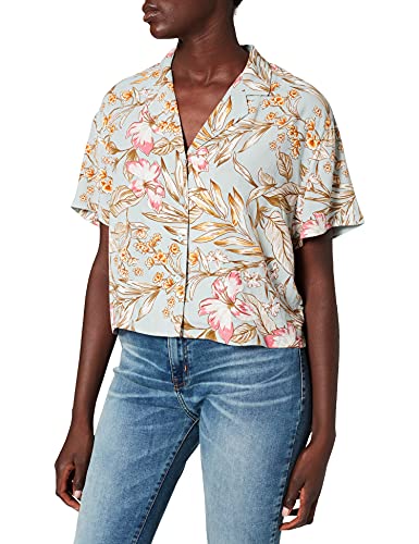 Urban Classics Damska koszula z wiskozy Resort, Lightblue Hibiscus, 5XL