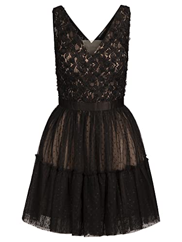 ApartFashion Women's APART sukienka koktajlowa, z koronki i tiulu, na specjalne okazje, czarna, regularna