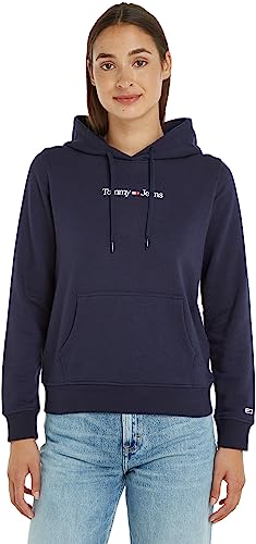 Tommy Jeans Damska bluza z kapturem Tjw Reg Serif Linear, Ciemna granatowa, XS