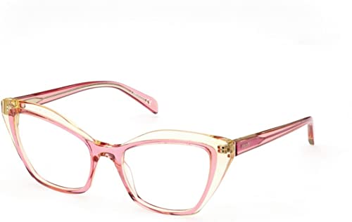 Emilio Pucci Unisex EP5197 okulary przeciwsłoneczne, błyszczące, przezroczyste, różowe i przezroczyste, żółte, 52, Shiny Transparent Rose & Transparent Yellow, 52