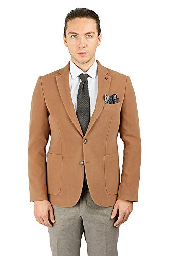 Bonamaison Męska kurtka Comfort Fit 6 Drop Business Suit Jacket, Kamel, Standard