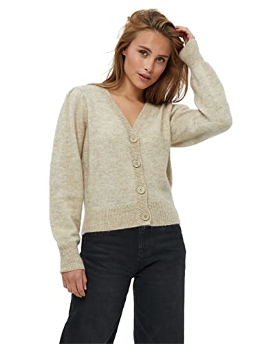 Minus Damski sweter z dzianiny Ditta, szary melanż, S, Oyster Grey Melange, S
