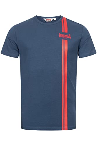 Lonsdale Męski T-shirt o regularnym kroju Inverbroom, granatowy/czerwony, L 117367