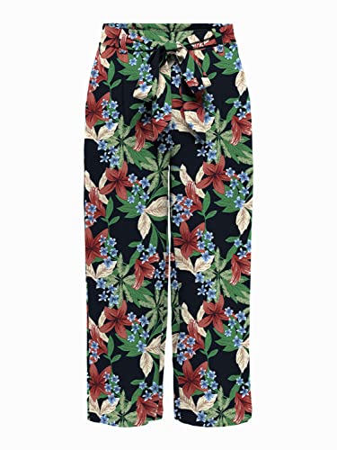 ONLY Damskie spodnie Onlnova Life Crop Pant AOP Ptm Palazzo, Tigerlily/Aop:353 Calypso, 38
