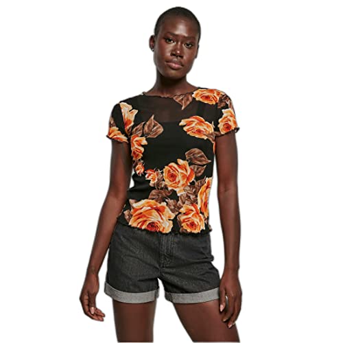 Urban Classics Damska koszulka z siateczki, mango, 5XL