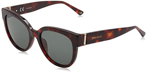 Nina Ricci Damskie okulary przeciwsłoneczne Snr261, błyszcząca czerwona hawana, rozmiar 26, Błyszcząca czerwona Hawana