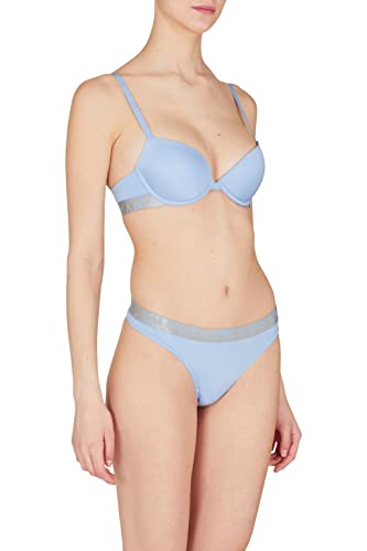 Emporio Armani Women's Iconic Mikrofiber Thongs Majtki Stringi (Paczka 2) Damskie, Periwinkle, L