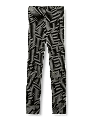 Bestseller A/S Chłopięce NKMWANG Wool Rib LONGJOHN AOP XXIII legginsy, Beetle, 122/128, Beetle, 122-128