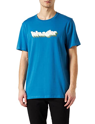 Wrangler Męski t-shirt graficzny, DEEP Water, 4XL, Deep Water, 4XL