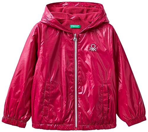 United Colors of Benetton Kurtka dla dziewczynek i dziewczynek, Czerwony Magenta 2e8, S