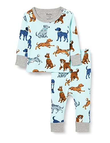 Hatley Organic Bawełna Długi rękaw Pyjama Zestaw Piżamy Dla Dzieci, Playful Puppies, 3-6 mesi