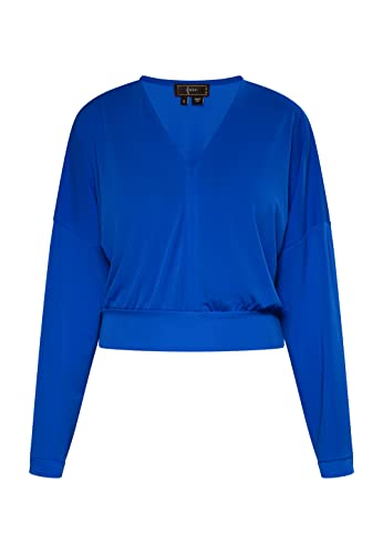 faina Damska koszula z długim rękawem Cropped 19526756, królewski błękit, M, królewski błękit, M