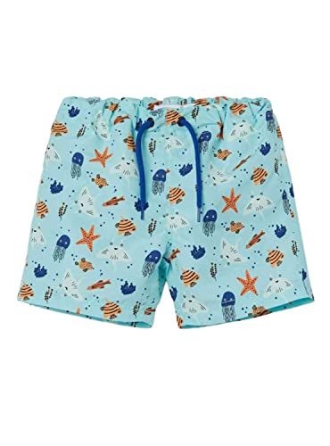 NAME IT Boy's NMMZIMMI Long Swim Shorts TB kąpielówki, Aqua Splash 110, Aqua Splash, 110