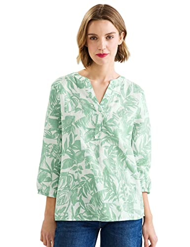 Street One Damska bluzka lniana, Soft Leafy Green, 40