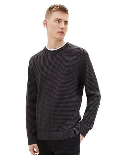 TOM TAILOR Denim sweter męski, 29476 - Coal Grey, XXL