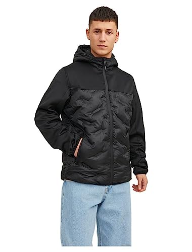 Bestseller A/S Męska kurtka JJEMULTI Heat Quilted NOOS kurtka pikowana, czarna, XL, czarny