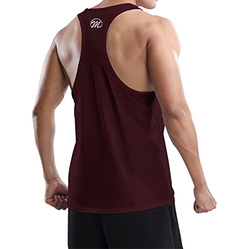 MEETWEE Tank top męski, koszulka sportowa, bez rękawów, koszulka pod pachy, koszulka funkcyjna, koszulka na tankshirt do treningu, fitnessu, kulturystyki, czerwony, XL