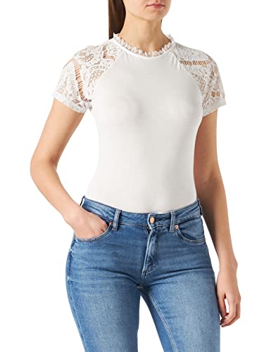 Naf Naf T-shirt damski, kość słoniowa, S