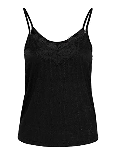 ONLY Women's ONLCAROL S/L Glitter Box JRS Top, czarny/wzór: zebra srebrny, S