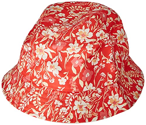 PIECES Kapelusz damski PCSVELLA Bucket HAT Hut, Poppy Red/Szczegóły: kwiat, rozmiar uniwersalny