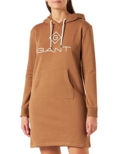 GANT Damska sukienka z kapturem Lock Up, Roasted Walutut, XL