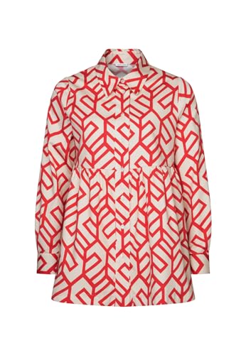 Seidensticker Damska bluzka - modna bluzka - Curvy Fit - kołnierz koszuli - długi rękaw - 100% bawełna, koralowy, 48