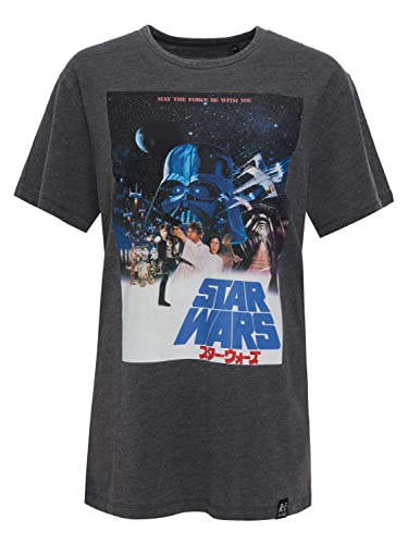 Recovered Męski T-shirt Star Wars International Poster - Shirt w kolorze jasnoszarym w rozmiarze S - XXL, jasnoszary, XL