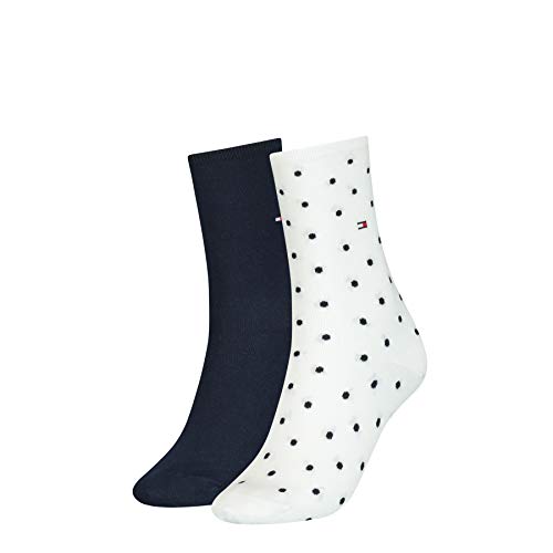 Tommy Hilfiger Damskie skarpety w kropki (2 sztuki), Off White, 39-42 EU