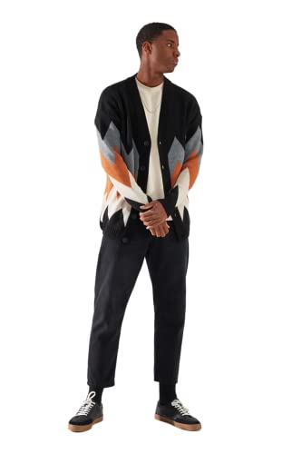 Trendyol Kardigan - wielokolorowy - oversize, Czarny, L