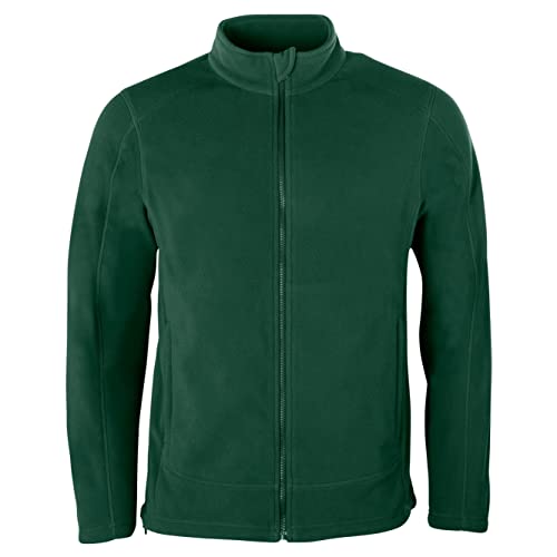 HRM Męska kurtka polarowa Full-Zip I Premium kurtka polarowa męska z mikropolaru I kurtka funkcyjna dla mężczyzn I odzież robocza I wysokiej jakości i trwała odzież męska, zielone butelki, L