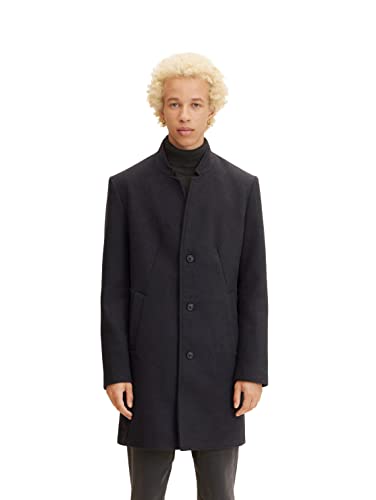 TOM TAILOR Denim Męskie Nowoczesny płaszcz wełniany 1032440, 29476 - Coal Grey, XXL