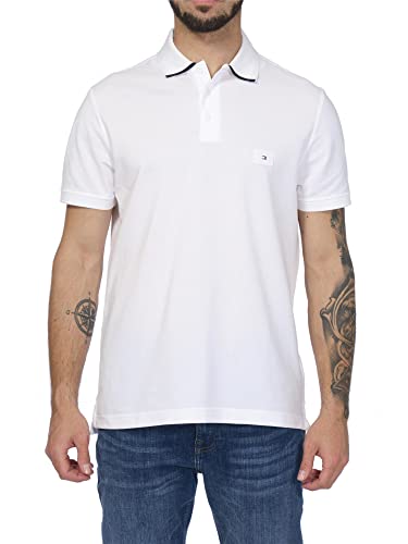 Tommy Hilfiger Męska koszulka polo pod kołnierzem Reg S/S, biały, S