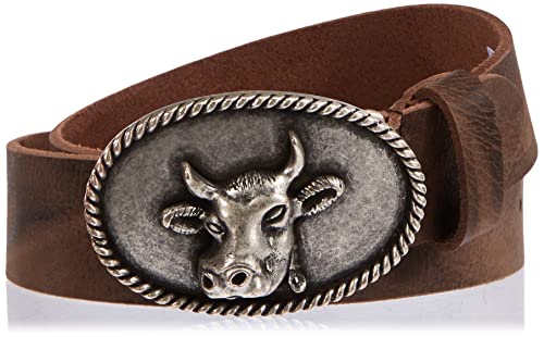 MGM Unisex pasek do stroju ludowego z paskiem krowy, brązowy, 105, brązowy, 105