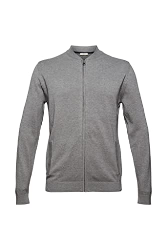 ESPRIT Kardigan Zipp-Cardigan ze 100% bawełny ekologicznej, rednioszary, XL