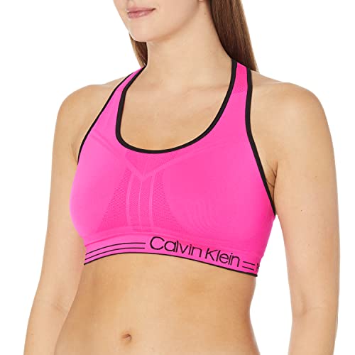 Calvin Klein Performance damski biustonosz sportowy z możliwością odwracania Medium Impact Biustonosz sportowy, kolor magenta (Hot Magenta), rozmiar L