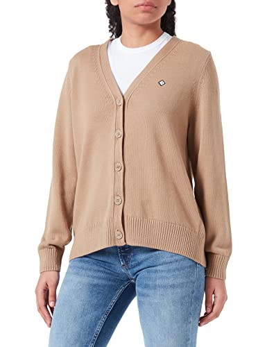 GANT Damska kurtka z dzianiny ICON G Cotton Cardigan Dark Khaki, standard, khaki (Dark Khaki), XXL