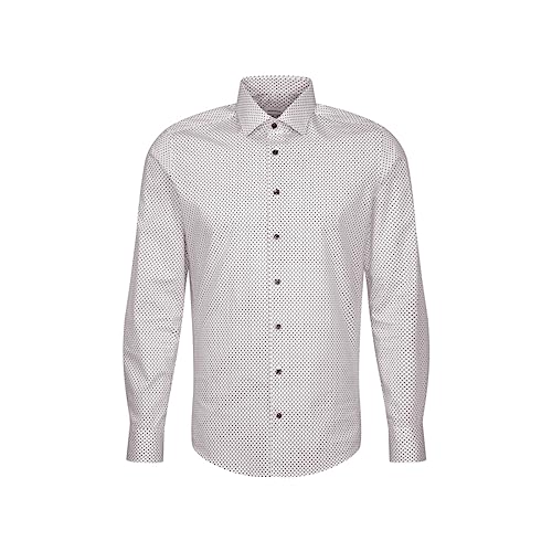 Seidensticker Męska koszula z długim rękawem Shaped Fit, jasnoszary, 43